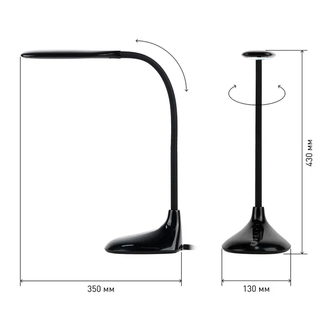 Светильник настольный Эра NLED-452-9W-BK Б0019129 черный