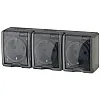 Розетка Эра Эксперт 3*2P+E IP54 16A-250В ОУ серый