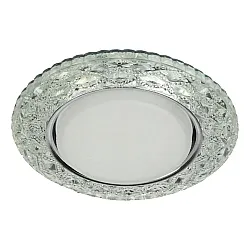 Светильник точечный Эра DK LD24 SL/WH Gx53 декор c LED подсветкой прозрачный