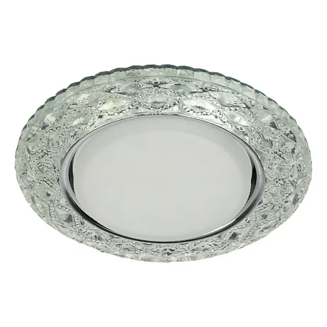 Светильник точечный Эра DK LD24 SL/WH Gx53 декор c LED подсветкой прозрачный
