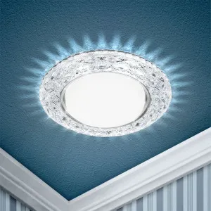 Светильник точечный Эра DK LD24 Б0029631 SL/WH Gx53 декор c Led подсветкой прозрачный