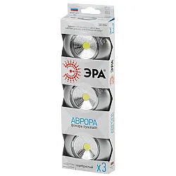 Фонарь Эра Аврора SB-504 пушлайт COB 3*AAA серебристый 3 шт