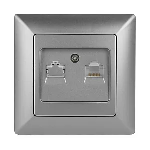 Розетка информационная Intro Solo 4-303-03 Б0043384 RJ45 алюминий