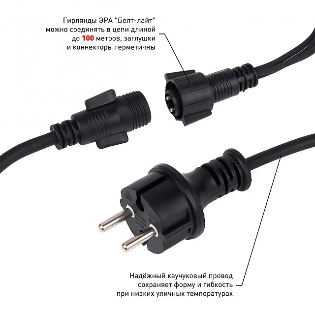 Гирлянда светодиодная Эра ERABL-WS5 Белт Лайт 15 LED шаг 30 см 5 м теплый свет