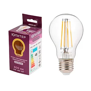 Лампа светодиодная Юпитер JP6001-03 A60 Стандарт 8Вт E27 3000К декор