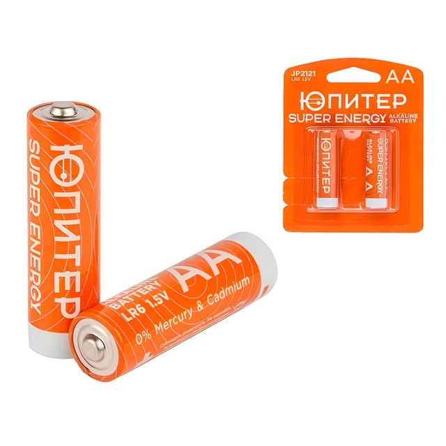 Батарейка Юпитер JP2121 AA LR6 1.5V alkaline 2 шт Батарейка Юпитер JP2121 AA LR6 1.5V alkaline 2 шт