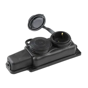 Розетка переносная Юпитер JP7601-02 2 гнезда с заземлением 16А 250В каучук черная