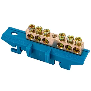 Шина N нулевая Юпитер JP7209-01 6*9 мм 6 групп с изолятором на DIN-рейку