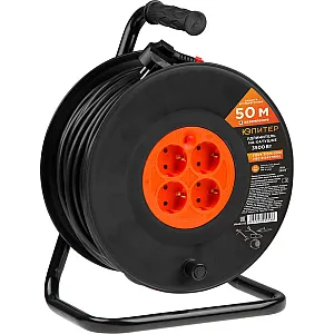 Удлинитель на катушке Юпитер JP8404-03 4 розетки с заземлением 50 м