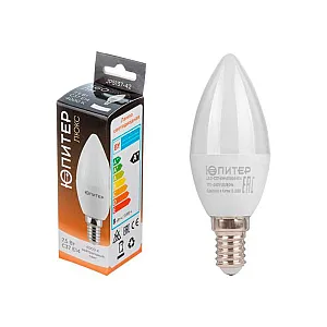 Лампа светодиодная Юпитер Люкс JP5137-42 C37 Свеча 7.5Вт 170-240В E14 4000К
