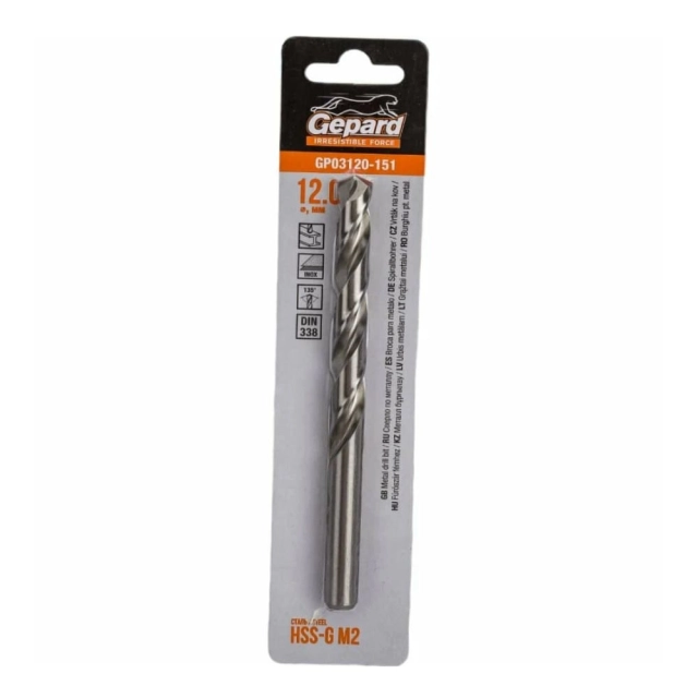 Сверло по металлу Gepard GP03120-151 HSS 12*101*151 мм Сверло по металлу Gepard GP03120-151 HSS 12*101*151 мм