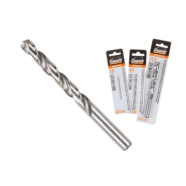 Сверло по металлу Gepard GP0322-053 2.2*27*53 мм HSS цилиндрический хвостовик 2-х шт