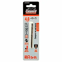 Сверло по металлу Gepard GP1440-075 HSS-Co 4.0*43*75 мм