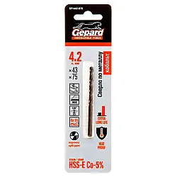 Сверло по металлу Gepard GP1442-075 HSS-Co 4.2*43*75 мм