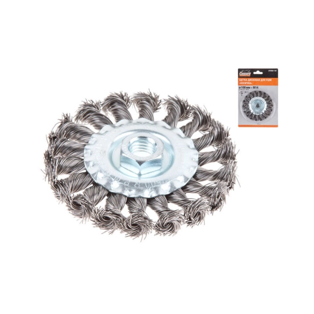 Щетка Gepard GP0890-100 дисковая косичка 100 мм/M14 Щетка Gepard GP0890-100 дисковая косичка 100 мм/M14