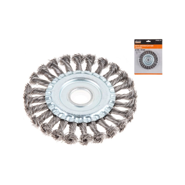 Щетка Gepard GP0894-125 дисковая косичка 125*22 мм Щетка Gepard GP0894-125 дисковая косичка 125*22 мм