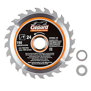 Диск пильный Gepard GP0902 по дереву 190*30/20/16 мм 24 зуба