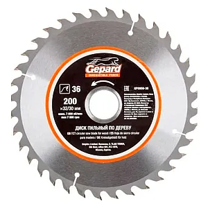 Диск пильный Gepard GP0906-36 по дереву 36 зубьев 200*32/30 мм