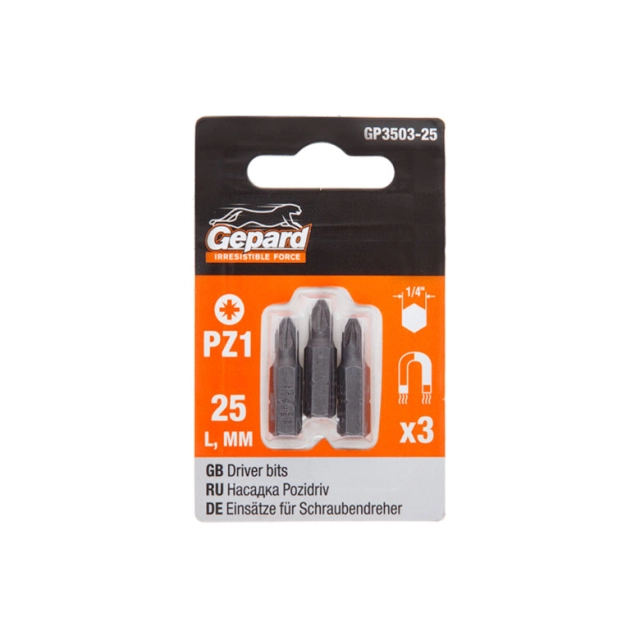 Насадка крестообразная Gepard GP3503-25 PZ1 25 мм 3 шт Насадка крестообразная Gepard GP3503-25 PZ1 25 мм 3 шт
