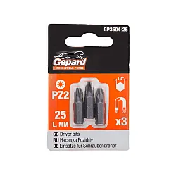 Насадка крестообразная Gepard GP3504-25 PZ2 25 мм 3шт