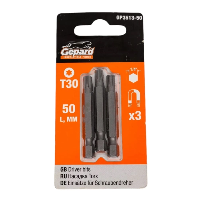Насадка Gepard GP3513-50 Torx T30 50 мм 3 шт Насадка Gepard GP3513-50 Torx T30 50 мм 3 шт