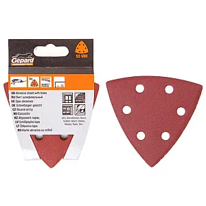 Шлифлист Gepard GP5006-320 93 мм дельта Р320 для дерева 6 отверстий 5 шт