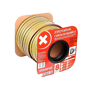 Уплотнитель Starfix SF1013-02 сдвоенный профиль D 9*8 мм коричневый