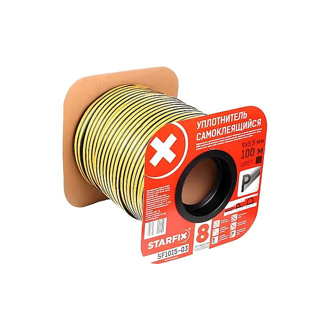 Уплотнитель Starfix SF1015-03 профиль P 9*5.5 мм черный