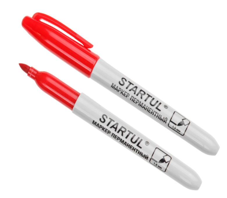 Маркер промышленный перманентный Startul Profi ST4350-03 фетровый красный