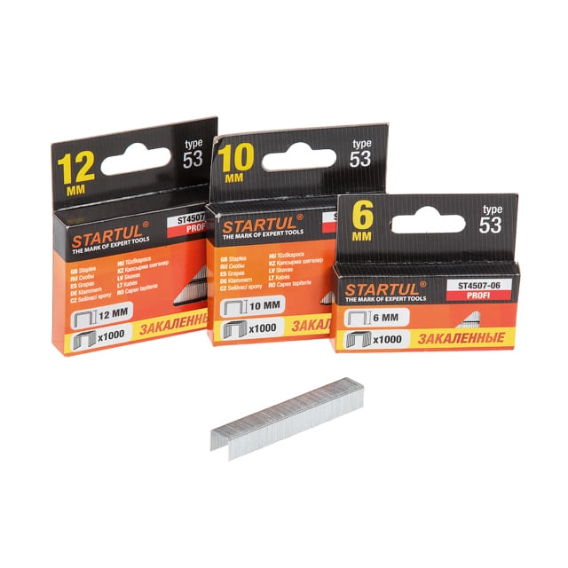 Скобы Startul Profi ST4507-06 закаленные тип 53 6 мм 1000 шт Скобы Startul Profi ST4507-06 закаленные тип 53 6 мм 1000 шт