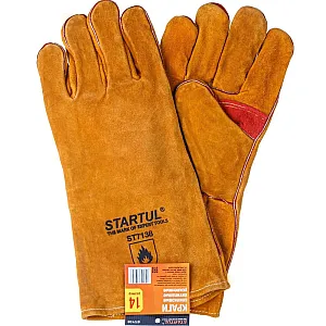 Краги Startul ST7138 спилковые пятипалые усиленные на подкладке размер 14