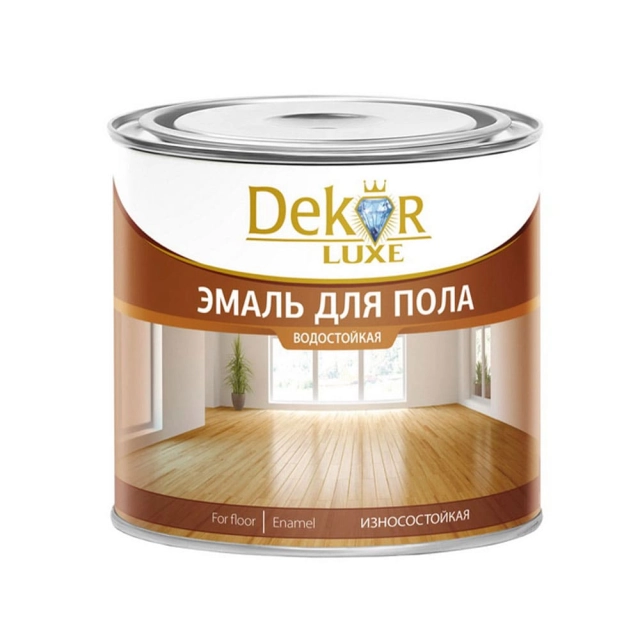 Эмаль для пола Dekor желто-коричневая 1.8 кг Эмаль для пола Dekor желто-коричневая 1.8 кг