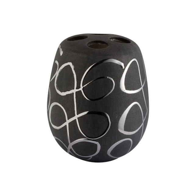 Стакан для щеток Bisk Elegance 05663 черный Стакан для щеток Bisk Elegance 05663 черный