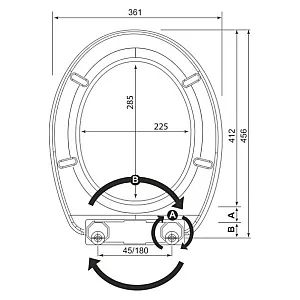 Сиденье для унитаза Bisk Iris 05867 металлик