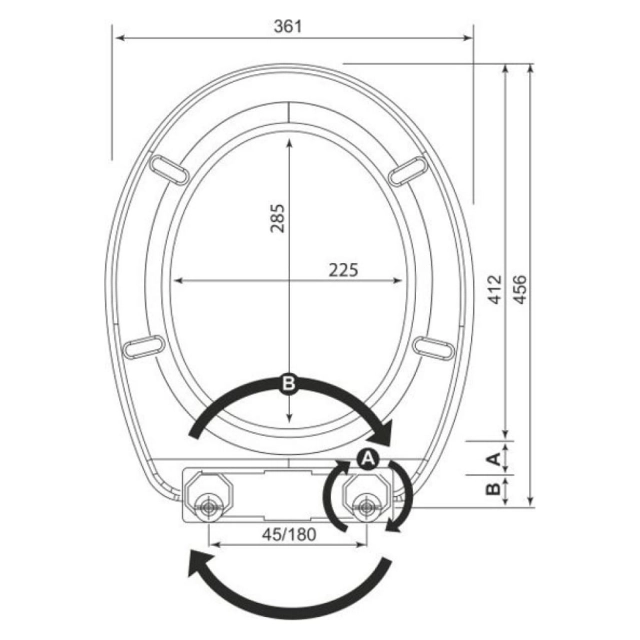 Сиденье для унитаза Bisk Iris 05867 металлик Сиденье для унитаза Bisk Iris 05867 металлик