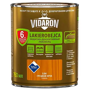 Защитно-декоративный Лакобейц Vidaron L04 орех грецкий 0.75 л