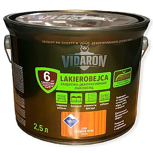 Защитно-декоративный Лакобейц Vidaron L04 орех грецкий 2.5 л