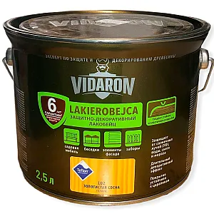 Защитно-декоративный Лакобейц Vidaron L02 золотистая сосна 2.5 л
