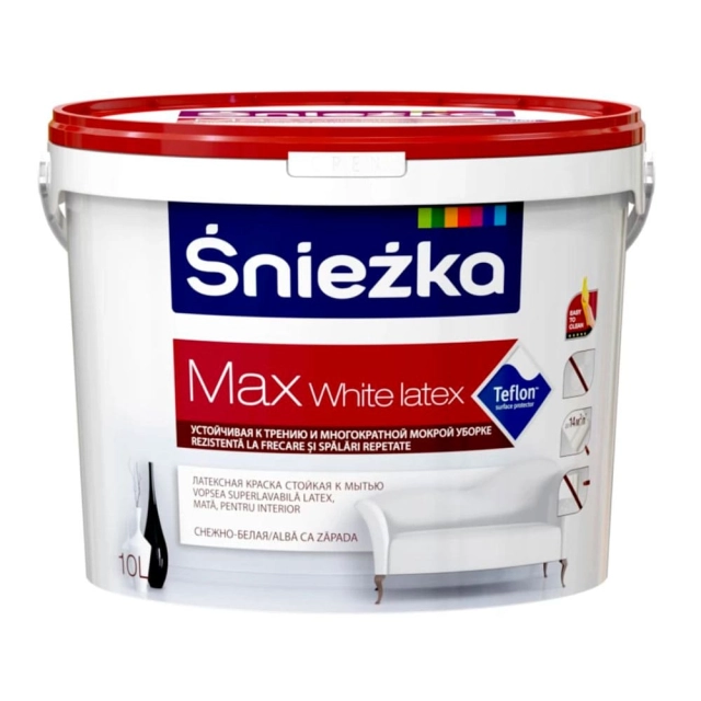 Краска Sniezka Max White Latex белая 10 л Краска Sniezka Max White Latex белая 10 л