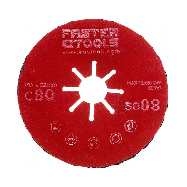 Диск шлифовальный Faster Tools 5808 125 мм Р80 рифленый