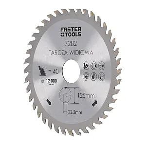 Диск пильный Faster Tools по дереву 40 зубьев 125*22.2 мм