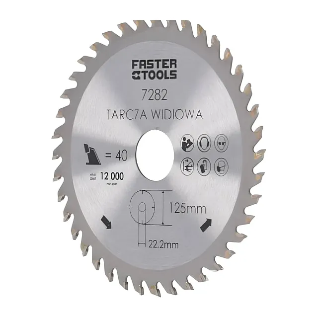 Диск пильный Faster Tools по дереву 40 зубьев 125*22.2 мм