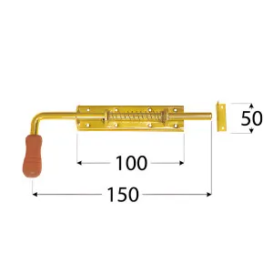 Задвижка воротная Domax WSP 150 862011 пружинная 150*50 мм