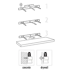 Полка Domax FS 24/24 BI 65050 со скрытым креплением 235*235 мм белая