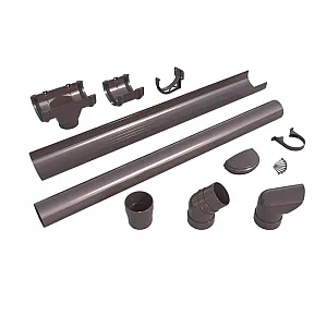 Комплект водосточной системы ТехноНиколь Оптима для ската темно-коричневый 6 м