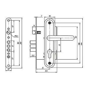 Замок врезной Зенит 3В4 009/17 БП-00011650 хром