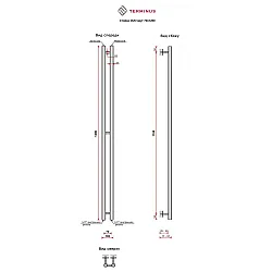 Полотенцесушитель Terminus Duo стойка круг RAL9003/9005 70*1200 мм