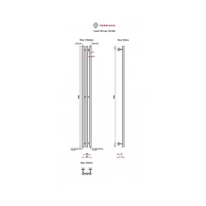 Полотенцесушитель Terminus Trio стойка круг 120*1200 мм