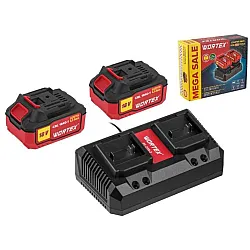 Набор Wortex ALL1 XLT SET 1329413 аккумулятор 2*4 А*ч и зарядное устройство 2*2 А