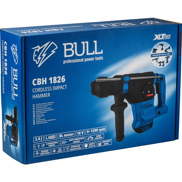 Перфоратор Bull CBH 1826 XLTpro Solo аккумуляторный Перфоратор Bull CBH 1826 XLTpro Solo аккумуляторный